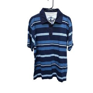 Red Camel Size Extra Large Extra Large (XL) Polo Navy and Blue Striped